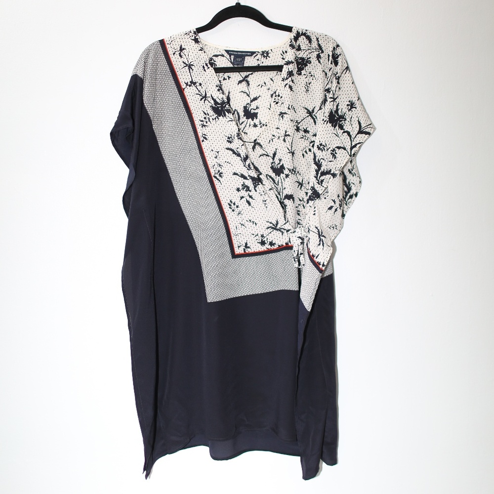 French Connection Silk Hankerchief Hem Tie Dress